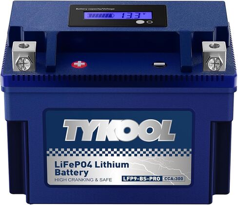 YTX14AH-BS بطارية ليثيوم LiFePO4 عالية الأداء، 12 فولت 8 أمبير، 480CCA، عمر أطول 5 مرات، قراءات رقمية، بطارية Powersports، تناسب ATV، UTV، الدراجات النارية، الهواتف المحمولة على الجليد، القطبية:[+ -] in Kuwait