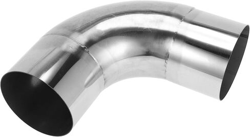 Motoforti 90 Degree Mandrel Exhaust Pipe DIY Custom Car Modified Exhaust Pipe Tubing Piping 127mm/5" OD 200mm/7.87" Length 304 Stainless Steel Silver Tone in Kuwait