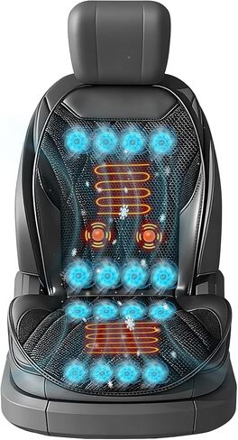 3-in-1 Smart Climate Control Car Seat Cushion Comfortable Massage Cooling Seat Cover for Car Front Seat, 16 Fans Ventilated Cooling Seat Cushion for Car Fit All Season 1 Pack Seat Cooler (Black-1) in Saudi Arabia
