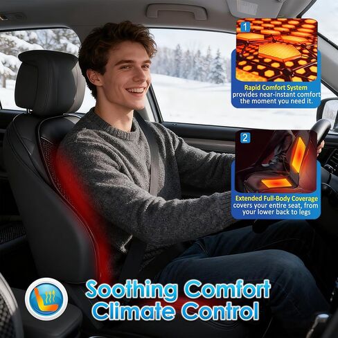 3-in-1 Smart Climate Control Car Seat Cushion Comfortable Massage Cooling Seat Cover for Car Front Seat, 16 Fans Ventilated Cooling Seat Cushion for Car Fit All Season 1 Pack Seat Cooler (Black-1) in Saudi Arabia