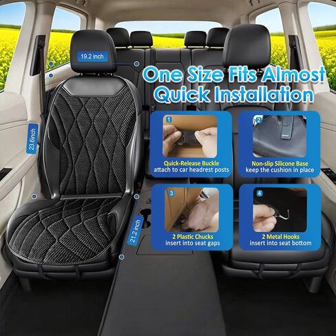 3-in-1 Smart Climate Control Car Seat Cushion Comfortable Massage Cooling Seat Cover for Car Front Seat, 16 Fans Ventilated Cooling Seat Cushion for Car Fit All Season 1 Pack Seat Cooler (Black-1) in Saudi Arabia