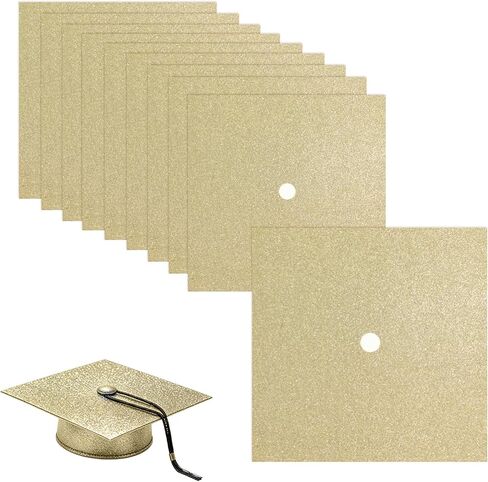قبعة التخرج توبر الزينة 10 ورقة ورقة البناء السوداء (10x10 بوصة) Cardstock قبعة التخرج إدراج ديكور بريق قبعة التخرج القبعات العالية غطاء التصاميم الحرف اليدوية DIY مجموعات السائبة التسامي فارغة in Kuwait