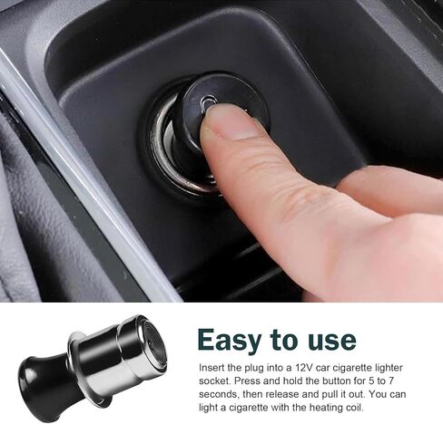 2PCS Car Cigarette Lighter, 12V Stainless Steel Quick Cigarette Ignition Tool, Push-button Insulation Pop-Out Vehicle Lighter Plug Replacement, Universal for Most Car Models (Multicolored) in Kuwait