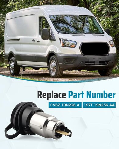 CV6Z-19N236-A مقبس مخرج طاقة ولاعة ملحق، مناسب لسيارة Ford Transit 150 250 350 2015–2025، مناسب لسيارة Ford Focus 2012–2014، رقم الجزء البديل 1S7T-19N236-AA، ​​ولاعة سجائر السيارة in Kuwait