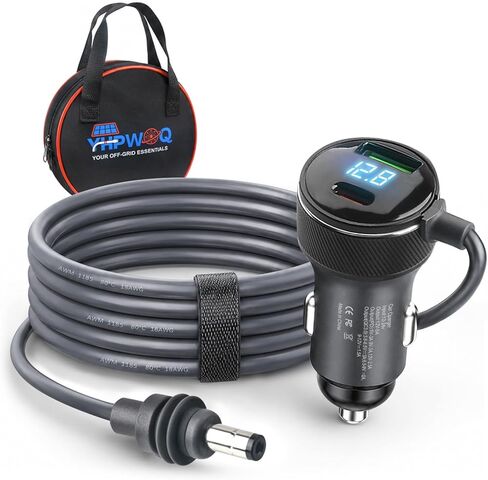 Starlink Mini Car Charger DC Power Cable, Cigarette Lighter Adapter with Storage Bag, 12V-24V Car Adapter Cord with USB-C PD & USB-A, Voltage Display 18AWG for RV Truck (10FT/3M) in Saudi Arabia