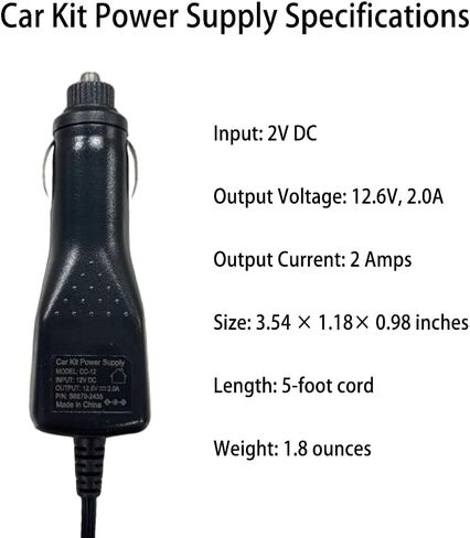Dry Flush Toilet Car Kit Power Supply, 12V Cigarette Lighter Adapter with 5FT Cable in Saudi Arabia
