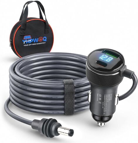 كابل طاقة Starlink Mini Car Charger DC، محول ولاعة السجائر مع حقيبة تخزين، سلك محول سيارة 12V-24V مع USB-C PD وUSB-A، عرض الجهد 18AWG لشاحنة RV (10FT/3M) in Kuwait