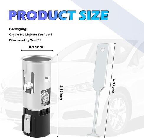 12V Cigarette Lighter Socket Replacement with Removal Tool,12V Outlet Socket OEM#25776667,Car Power Outlet as Car Cigarette Lighter Sockets Compatible with Buick Cadillac GMC in Kuwait