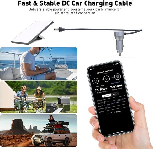 3 in 1 Starlink Mini Car Adapter 10Ft, 12V-24V Cigarette Lighter Adapter with USB C/USB A 30W Ports, Starlink Mini Accessory for Trucks, RVs, Boats, Cars in Saudi Arabia