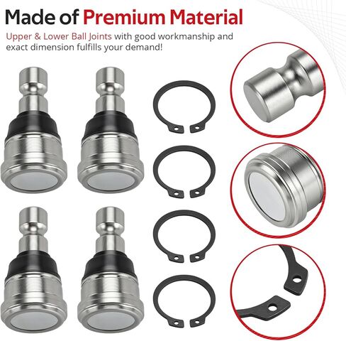 JAVIK 4 Pcs Upper & Lower Ball Joints for Polaris Ranger RZR General 570 900 1000 Diese-l HST GEM All Options 2012-2025 O.E.M# 7082507 7081991 7081924 7081859 7081665 in Kuwait