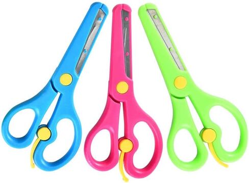 Children Safety Scissors Pre-School Training Shear Art Craft Scissors, Plastic Safety Scissor, Toddlers Training scissors (3PCS) in Saudi Arabia