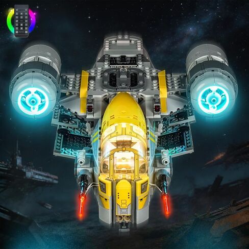 طقم إضاءة LED من BrickBling متوافق مع Lego Mandalorian The Razor Crest، أضواء إبداعية متوافقة مع Lego 75447 - باستثناء الطراز (ضوء إصدار RC) in Kuwait