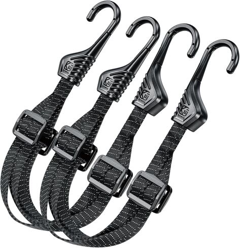 Kewig Motorcycle Bungee Cords with Hooks, Universal Motorcycle Helmet Luggage Rope Elastic Straps (2 PCS, 23.6''/60cm Long/PC) in Kuwait