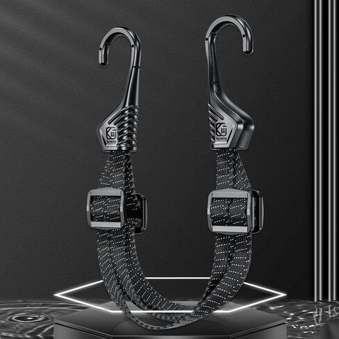 Kewig Motorcycle Bungee Cords with Hooks, Universal Motorcycle Helmet Luggage Rope Elastic Straps (2 PCS, 23.6''/60cm Long/PC) in Kuwait