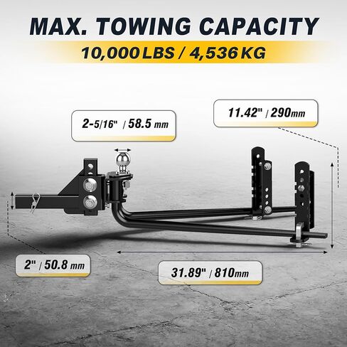 Weight Distribution Hitch with Sway Control, 10000 lbs Max Towing & 1000 lbs Max Tongue, Weight Distributing Hitch Kit, 2-Inch Shank, 2-5/16-Inch Ball in Saudi Arabia