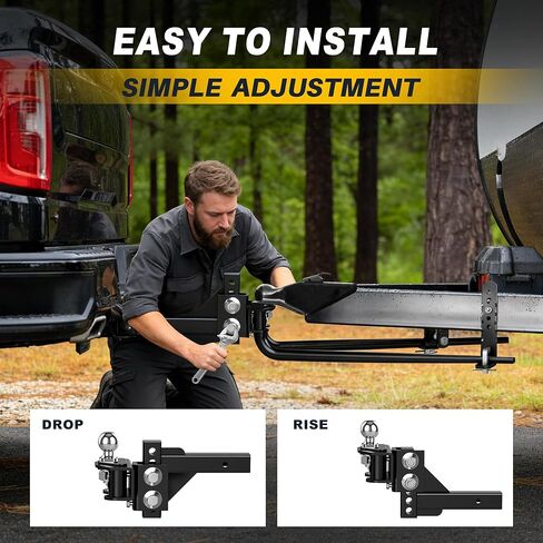Weight Distribution Hitch with Sway Control, 10000 lbs Max Towing & 1000 lbs Max Tongue, Weight Distributing Hitch Kit, 2-Inch Shank, 2-5/16-Inch Ball in Saudi Arabia