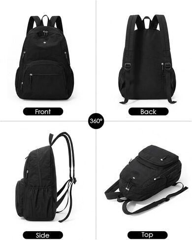 Backpack for Women, Work College Laptop Backpack, Lightweight Travel Backpack Purse, Casual Daypack Bag (Black) in Saudi Arabia