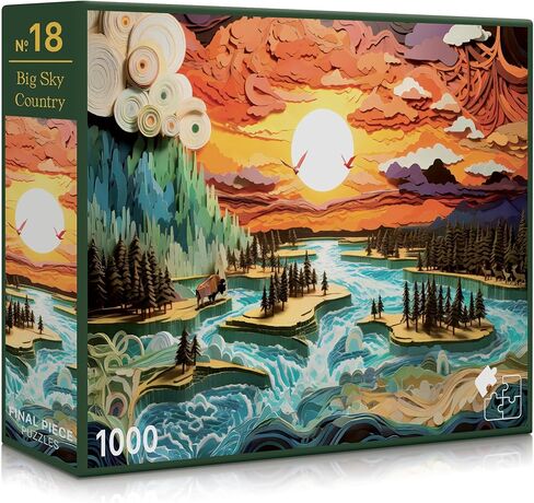 Big Sky Country (No. 18) – 1000 Piece Nature Jigsaw Puzzle for Adults | Printed in USA | Satin Low-Glare Finish | Random Ribbon Cut | Bonus Poster | Premium Display-Worthy Box | Final Piece Puzzles in Saudi Arabia