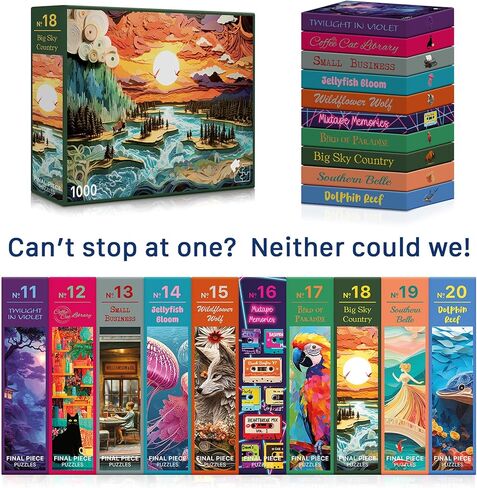Big Sky Country (No. 18) – 1000 Piece Nature Jigsaw Puzzle for Adults | Printed in USA | Satin Low-Glare Finish | Random Ribbon Cut | Bonus Poster | Premium Display-Worthy Box | Final Piece Puzzles in Saudi Arabia