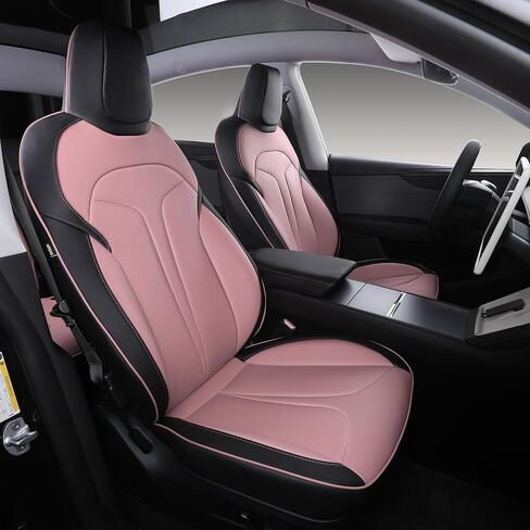 Custom Fit Seat Covers for 2025 2026 Tesla Model Y Juniper (5-Seater), Waterproof Breathable Nappa Leather, OEM Style Full Set Protectors, Airbag Compatible - White in Saudi Arabia