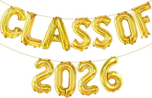 Gold Graduation Decorations 2026, 16 Inch Class of 2026 Balloons | Graduation Balloons Banners, Class of 2026 Banner for Class of 2026 Decorations, Graduation Party Decorations, KatchOn in Kuwait