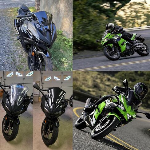 Windshield Compatible with NINJA500, Windscreen Double Bubble Wind Deflector Protector Fairing for NINJA500 SE Ninja 500 2024 2025 2026 (15" Black) in Kuwait