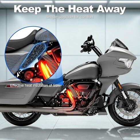 Mid-Frame Air Deflector Heat Carbon Fiber Pattern Debris Marbling Drawing, for Harley Davidson 2023-2026 CVO Road Glide ST, CVO Street Glide ST, 2024-2026 FLHX, FLTR, FLTRU, FLTRX, FLTRXSTSE in Saudi Arabia