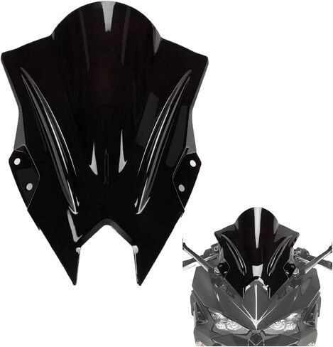 Windshield Compatible with NINJA500, Windscreen Double Bubble Wind Deflector Protector Fairing for NINJA500 SE Ninja 500 2024 2025 2026 (15" Black) in Kuwait