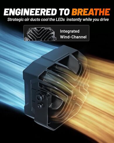 أغطية LED مقاس 5 بوصات من WOLFBOX مع لومن طاقة حقيقي - مصابيح احترافية للطرق الوعرة مع شعاع فيضان بقعة العنبر DRL، مصابيح قيادة مقاومة للماء IP69K لسيارة Jeep Ford UTV ATV، ضمان لمدة 5 سنوات in Kuwait