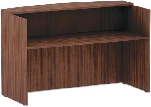 Alera Alera Valencia Series Reception Desk with Transaction Counter, 71" X 35.5" X 42.5", Modern Walnut in Saudi Arabia