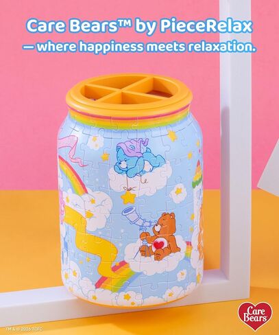 Care Bears™ من PieceRelax 3D Puzzle Jar 128 قطعة بلاستيكية للبالغين - Bearadise - حاوية غطاء خشبية للمطبخ وتناول الطعام وغرفة المعيشة لا تحتاج إلى غراء كبير [BA1018] in Kuwait