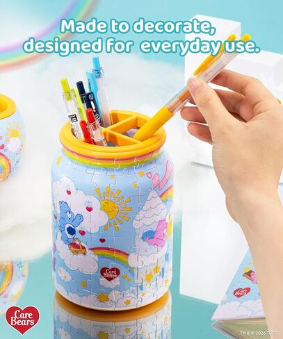 Care Bears™ من PieceRelax 3D Puzzle Jar 128 قطعة بلاستيكية للبالغين - Bearadise - حاوية غطاء خشبية للمطبخ وتناول الطعام وغرفة المعيشة لا تحتاج إلى غراء كبير [BA1018] in Kuwait