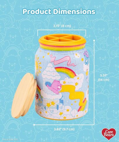 Care Bears™ من PieceRelax 3D Puzzle Jar 128 قطعة بلاستيكية للبالغين - Bearadise - حاوية غطاء خشبية للمطبخ وتناول الطعام وغرفة المعيشة لا تحتاج إلى غراء كبير [BA1018] in Kuwait