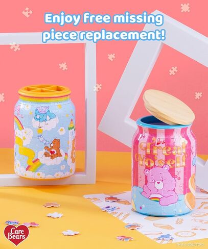 Care Bears™ من PieceRelax 3D Puzzle Jar 128 قطعة بلاستيكية للبالغين - Bearadise - حاوية غطاء خشبية للمطبخ وتناول الطعام وغرفة المعيشة لا تحتاج إلى غراء كبير [BA1018] in Kuwait