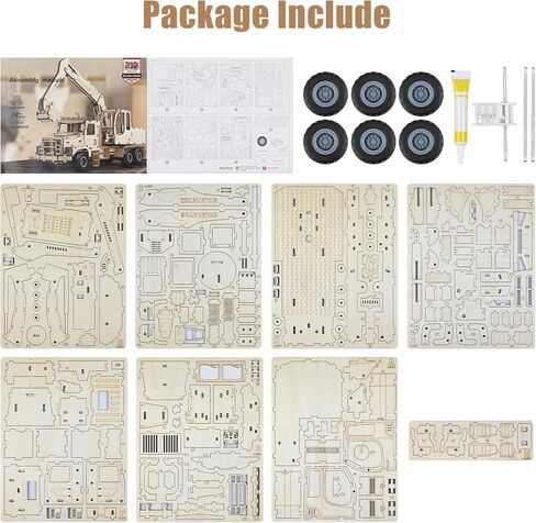 3D Wooden Puzzles for Adults – 177PCS Excavator Wooden Puzzle Truck Model Kit, DIY Mechanical Construction Vehicle Building Kit Challenging Wood Craft Assembly Excavator, STEM Hobby Gift for Men Adult in Saudi Arabia