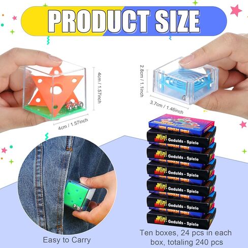 Lenwen 240 pcs Brain Teaser Puzzle Mini Fidget Puzzle Cubes 3D Ball Maze Cube Cubes Party Favor Games Challenge Decompression in Kuwait