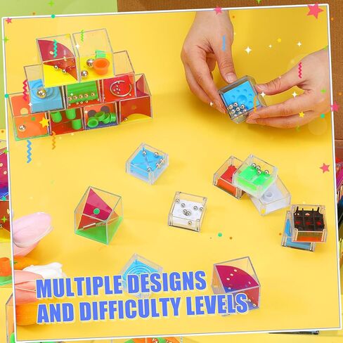 Lenwen 240 pcs Brain Teaser Puzzle Mini Fidget Puzzle Cubes 3D Ball Maze Cube Cubes Party Favor Games Challenge Decompression in Kuwait