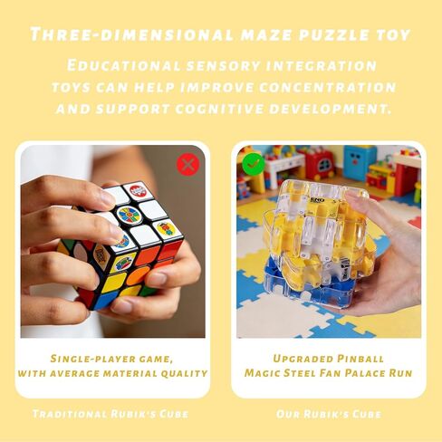 3D Cube Puzzle for Kids Color Matched Game Brain Teaser Game,Educational Learning Toys for Logical Thinking, Family Board Games, Durable Puzzle Cube Gift for Birthday and Holidays in Saudi Arabia