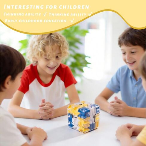 3D Cube Puzzle for Kids Color Matched Game Brain Teaser Game,Educational Learning Toys for Logical Thinking, Family Board Games, Durable Puzzle Cube Gift for Birthday and Holidays in Saudi Arabia