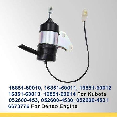 Fuel Shut Off Solenoid 12V for Kubota BX2230D RTV900R RTV900T, B7410D BX1500D BX1800D D722 D902 D782 D622 Z402 Z602 16851-60014,16851-60010,16851-60011 16851-60012 052600-4530 052600-4531 in Saudi Arabia