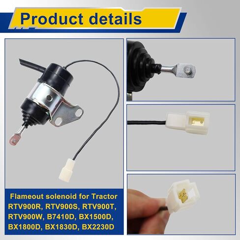 Fuel Shut Off Solenoid 12V for Kubota BX2230D RTV900R RTV900T, B7410D BX1500D BX1800D D722 D902 D782 D622 Z402 Z602 16851-60014,16851-60010,16851-60011 16851-60012 052600-4530 052600-4531 in Saudi Arabia