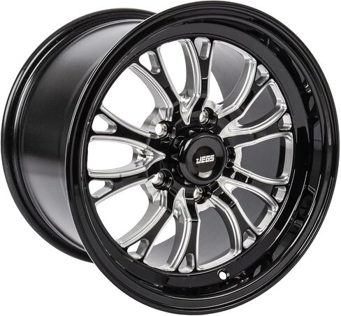 عجلة JEGS SSR سبايك 15 × 10 | 5 × 4.5 بوصة. تباعد نمط مسمار العجلة | +51 ملم إزاحة | 7.5 بوصة مسافة خلفية | أسود لامع مع لمسات بارزة مطحونة | 3.27 بوصة تتحمل المركز in Kuwait