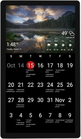 DAKboard Touchscreen Wall Display 22" - Shared Family Calendar & Organizer, Smart Home Dashboard with Weather, Chore Lists & Digital Photo Frame in Black in Saudi Arabia