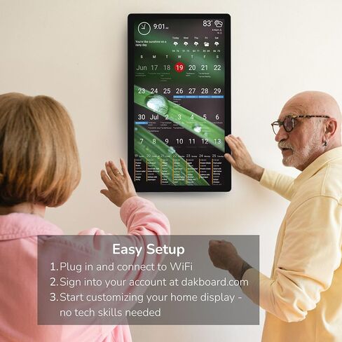 DAKboard Touchscreen Wall Display 22" - Shared Family Calendar & Organizer, Smart Home Dashboard with Weather, Chore Lists & Digital Photo Frame in Black in Saudi Arabia