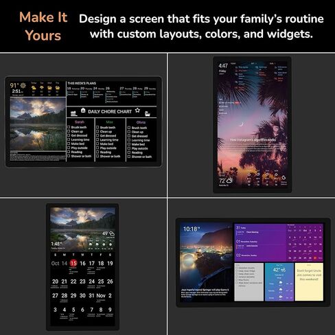 DAKboard Touchscreen Wall Display 22" - Shared Family Calendar & Organizer, Smart Home Dashboard with Weather, Chore Lists & Digital Photo Frame in Black in Saudi Arabia