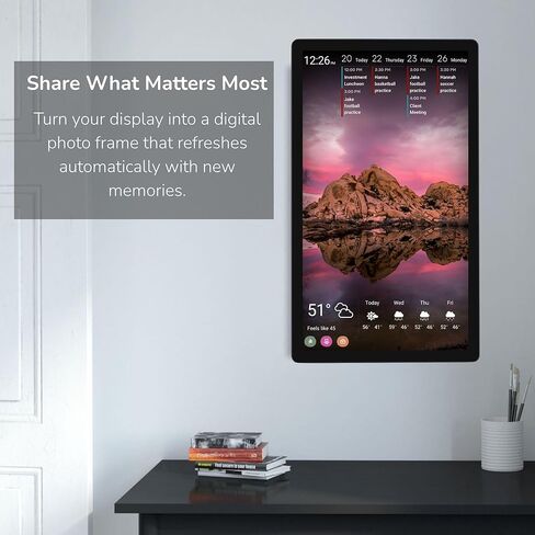 DAKboard Touchscreen Wall Display 22" - Shared Family Calendar & Organizer, Smart Home Dashboard with Weather, Chore Lists & Digital Photo Frame in Black in Saudi Arabia