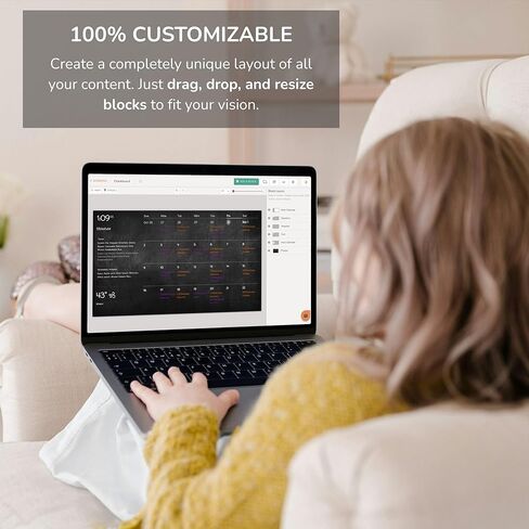 DAKboard Touchscreen Wall Display 22" - Shared Family Calendar & Organizer, Smart Home Dashboard with Weather, Chore Lists & Digital Photo Frame in Black in Saudi Arabia