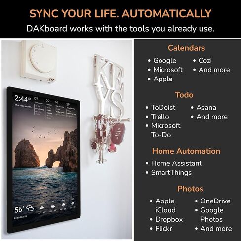 DAKboard Touchscreen Wall Display 22" - Shared Family Calendar & Organizer, Smart Home Dashboard with Weather, Chore Lists & Digital Photo Frame in Black in Saudi Arabia