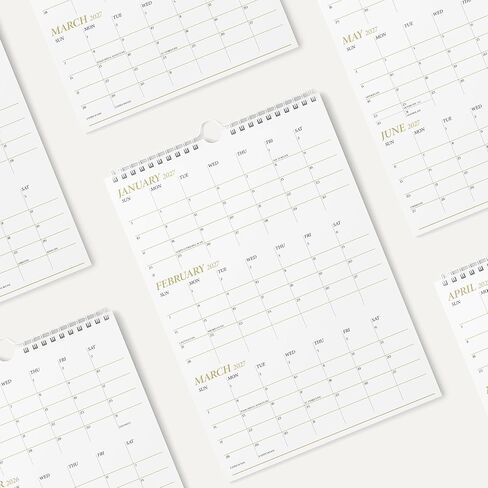 Karto 3 Month Wall Calendar 2026-2027 - Vertical 11x17 inch January 2026 to June 2027 - Boost Your Productivity and Easy Planning with the Aesthetic Monthly Calendar - Golden in Kuwait