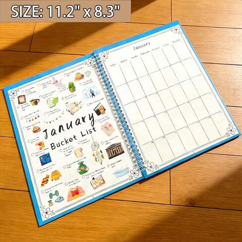 Bucket List Calendar 2026 – Wall Calendar 12 month with Monthly Activities, 11.2" x 8.3", Interactive Funny Calendar Inspirational Prompts for Goal Setting Home, Office & Family Gifts in Saudi Arabia
